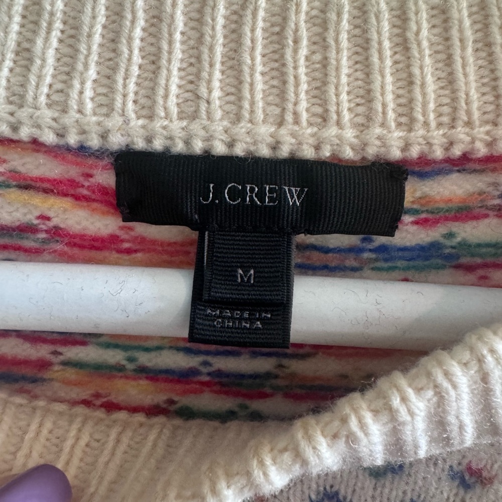 J. Crew Multicolor Patterned Wool Sweater - image 2